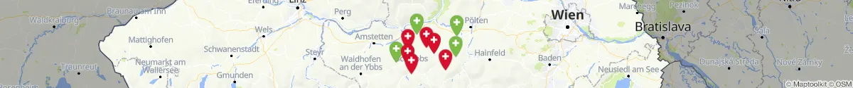 Kartenansicht für Apotheken-Notdienste in der Nähe von Kirnberg an der Mank (Melk, Niederösterreich)